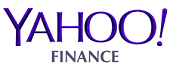 Yahoo Finance logo featuring the word "YAHOO!" in large, bold purple letters with "FINANCE" in smaller gray letters below.